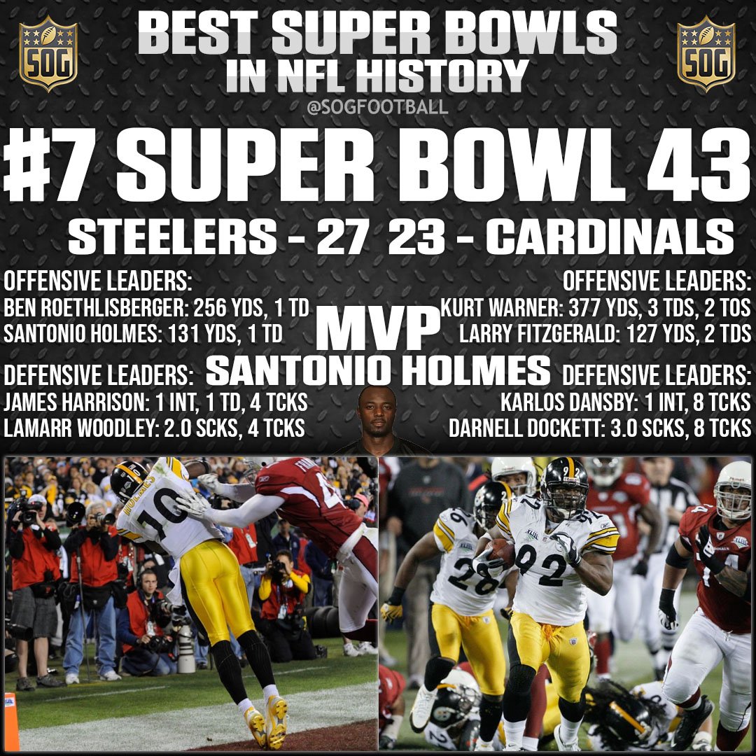 Top 10 Greatest Super Bowl Games of All-Time - #7 Super Bowl 43 - Pittsburgh Steelers vs Arizona Cardinals