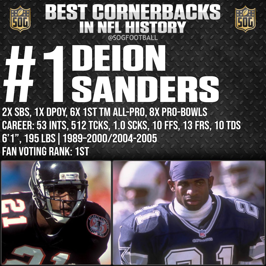 NFL Top 10 Best Cornerbacks of All-Time - #1 Deion Sanders