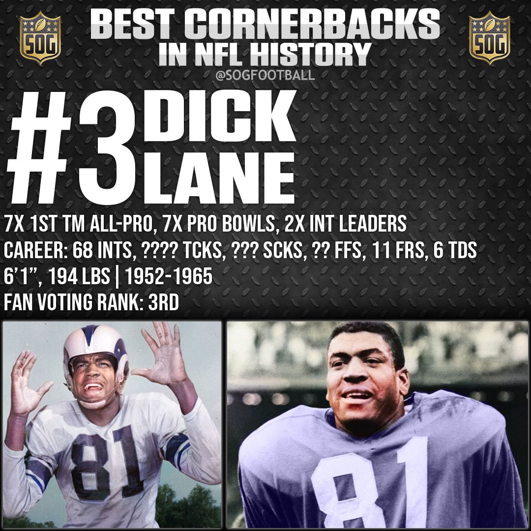 NFL Top 10 Best Cornerbacks of All-Time - #3 Dick Night Train Lane