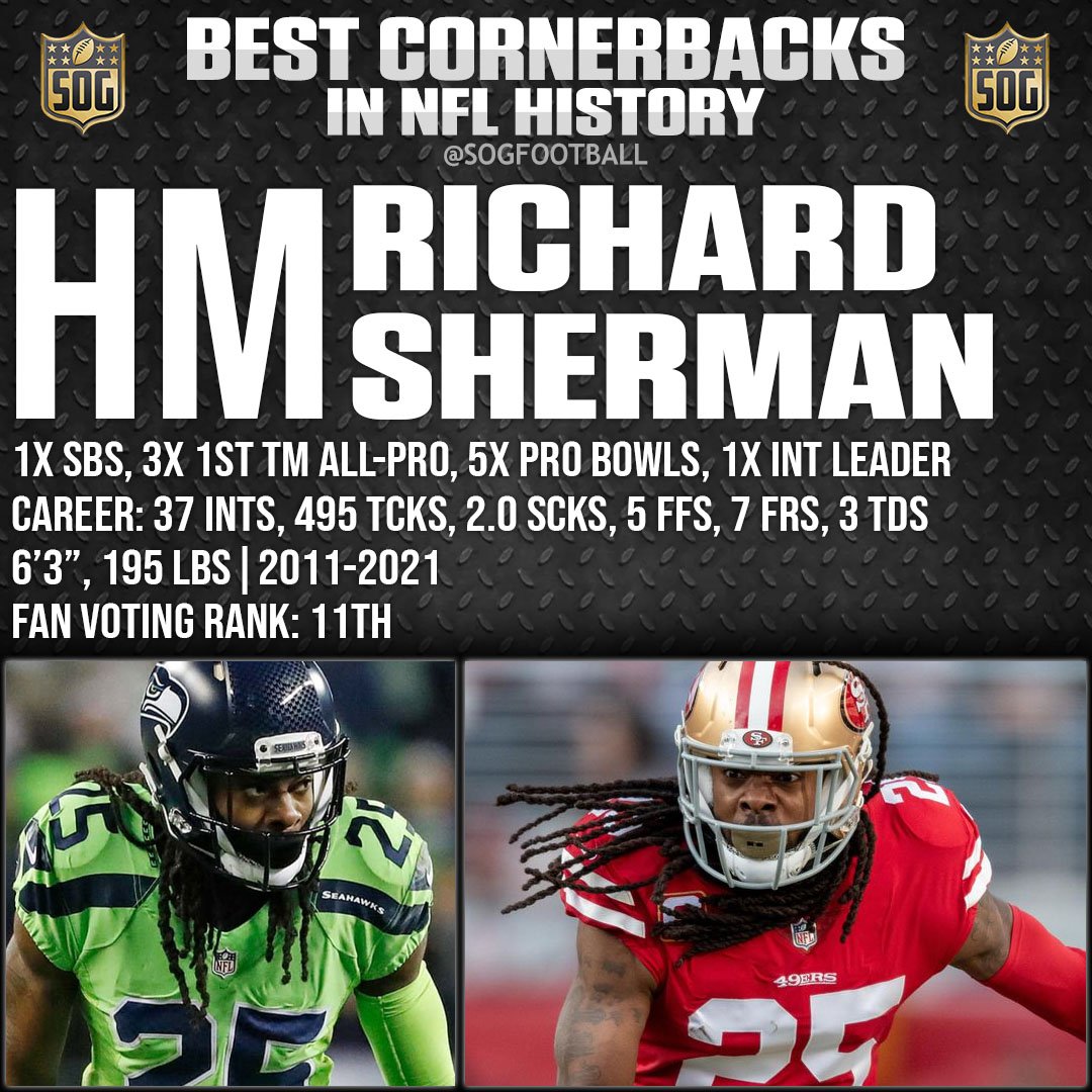NFL Top 10 Best Cornerbacks of All-Time - Honorable Mention Richard Sherman