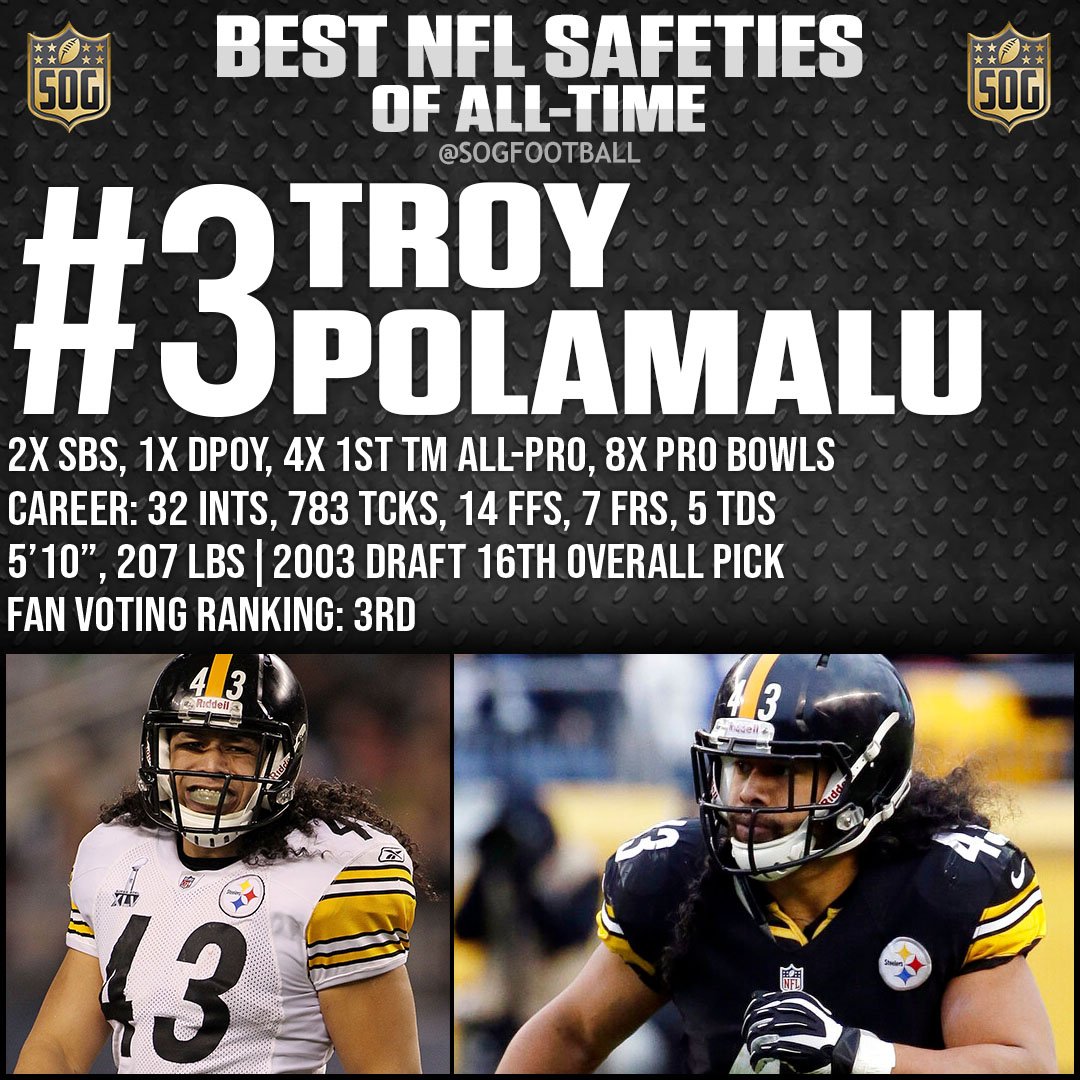 Top 10 Best Safeties Ever in NFL History - #3 Troy Polamalu