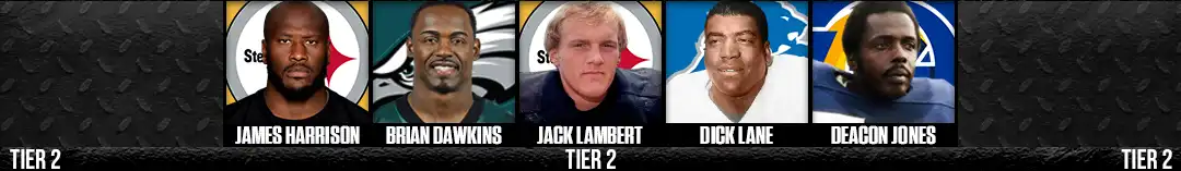 Hardest Hitters in NFL History – Tier 2 with James Harrison, Brian Dawkins, Jack Lambert, Dick Lane, and Deacon Jones