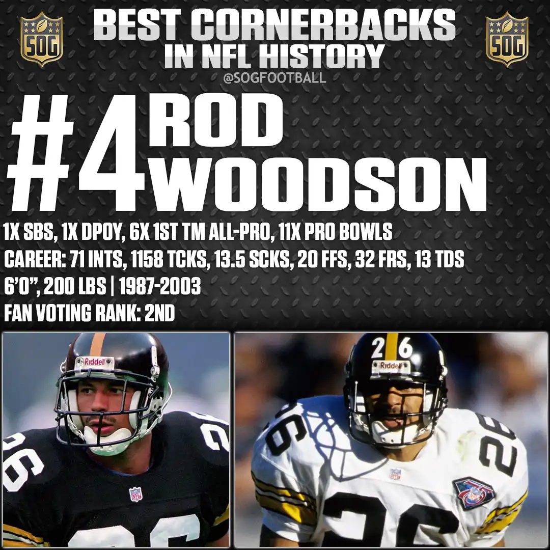 Top 10 Best Cornerbacks in NFL History – #4 Rod Woodson, Pittsburgh Steelers & Baltimore Ravens