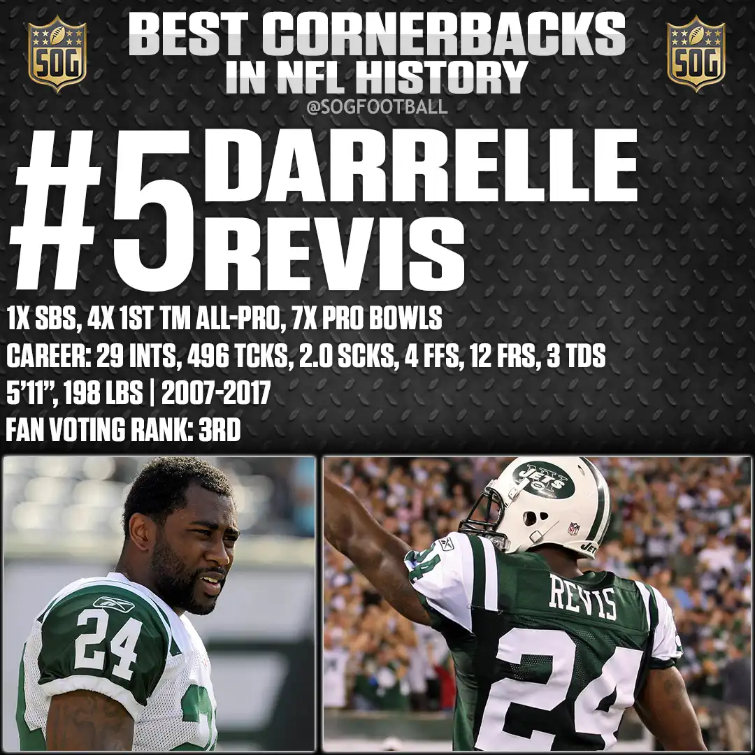 Top 10 Best Cornerbacks in NFL History – #5 Darrelle Revis, New York Jets & New England Patriots