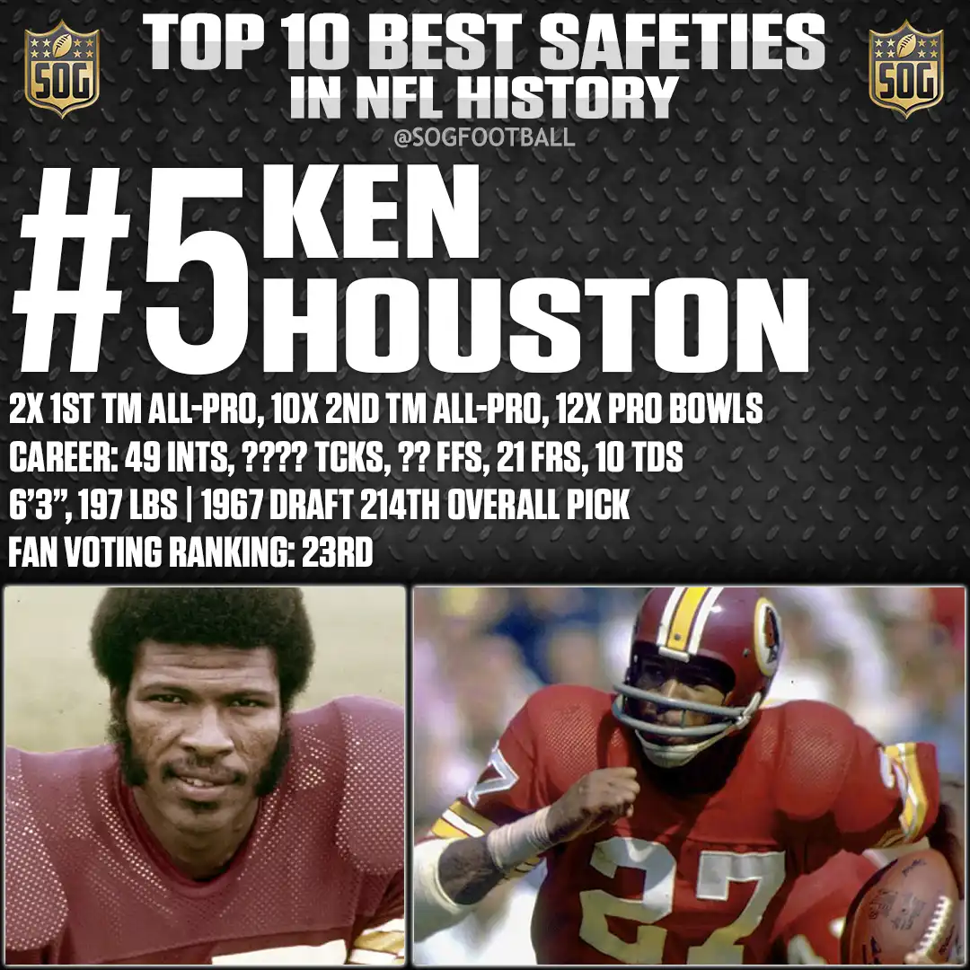 #5 Ken Houston – Best Safeties in NFL History