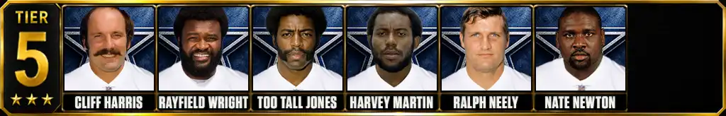 Tier 5 best Dallas Cowboys of all-time featuring Cliff Harris, Rayfield Wright, Too Tall Jones, Harvey Martin, Ralph Neely, and Nate Newton
