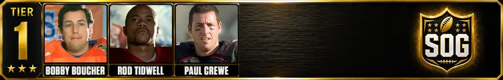 Tier 1 best fictional football players ever featuring Bobby Boucher, Rod Tidwell, and Paul Crewe