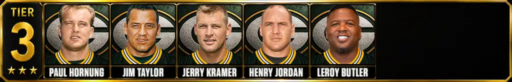Tier 3 best Green Bay Packers Players of all-time featuring Paul Hornung, Jim Taylor, Jerry Kramer, Henry Jordan, and LeRoy Butler