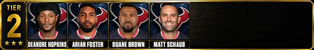 Tier 2 best Houston Texans Players of all-time featuring DeAndre Hopkins, Arian Foster, Duane Brown, and Matt Schaub