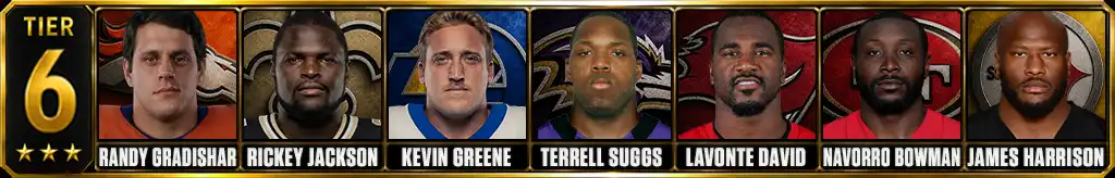 Best NFL linebackers of all-time Tier 6 graphic