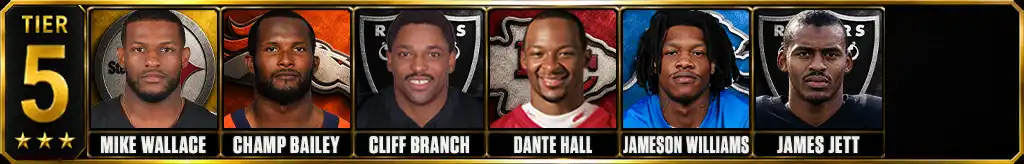 Fastest NFL Players history Tier 5 graphic