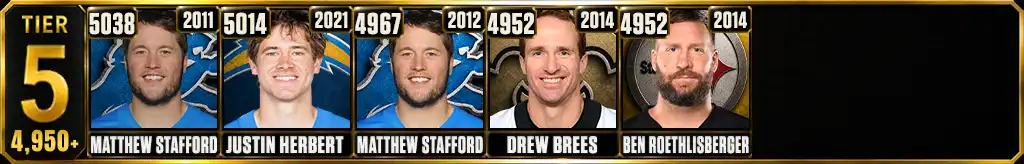 Most passing yards in a single season Tier 5 graphic