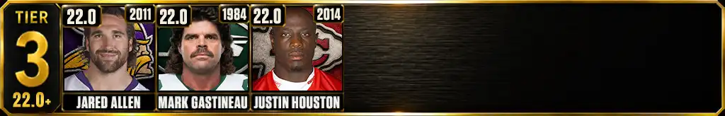 Most sacks recorded in a single season Tier 3 graphic