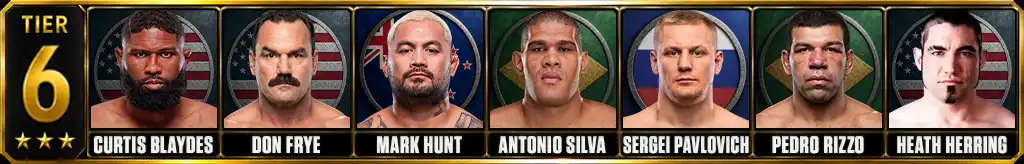 Tier 6 of the best UFC heavyweights ever