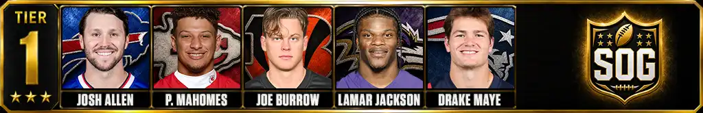 Best quarterbacks in the AFC today tier 1 2026-27 graphic