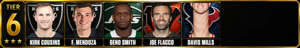 Best quarterbacks in the AFC today tier 6 2026-27 graphic