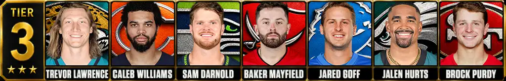 Best quarterbacks in the NFL today 2026 Tier 3 graphic