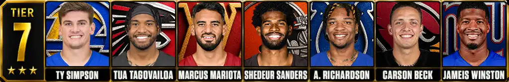 Best quarterbacks in the NFL today 2026 Tier 7 graphic