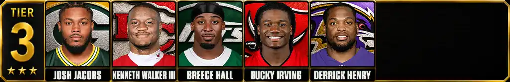 Best running backs in the NFL today 2026 Tier 3 graphic