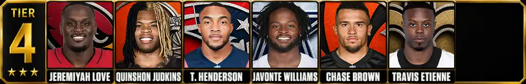 Best running backs in the NFL today 2026 Tier 4 graphic