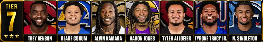 Best running backs in the NFL today 2026 Tier 7 graphic