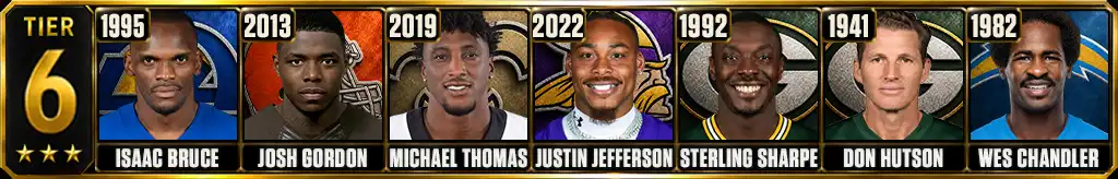 Best wide receiver seasons in NFL history Tier 6 graphic