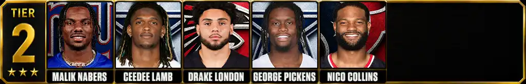 Best wide receivers in the NFL today 2026 Tier 2 graphic