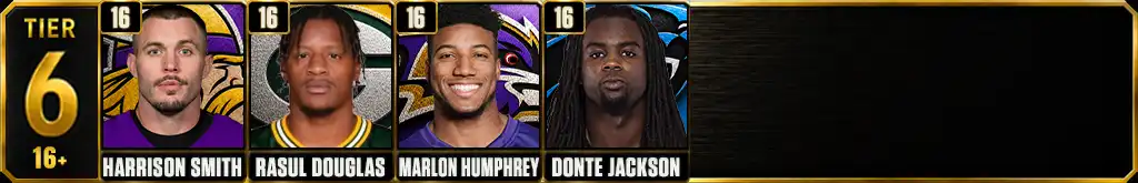 Most interceptions in the NFL since 2020 Tier 6 featuring Harrison Smith, Rasul Douglas, Marlon Humphrey and Donte Jackson